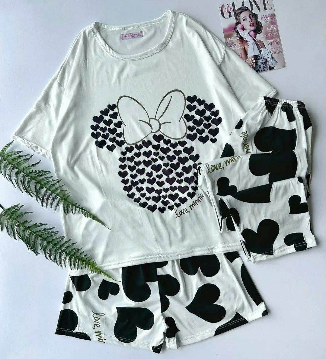 ست سه تیکه میکی مشکی قلبی