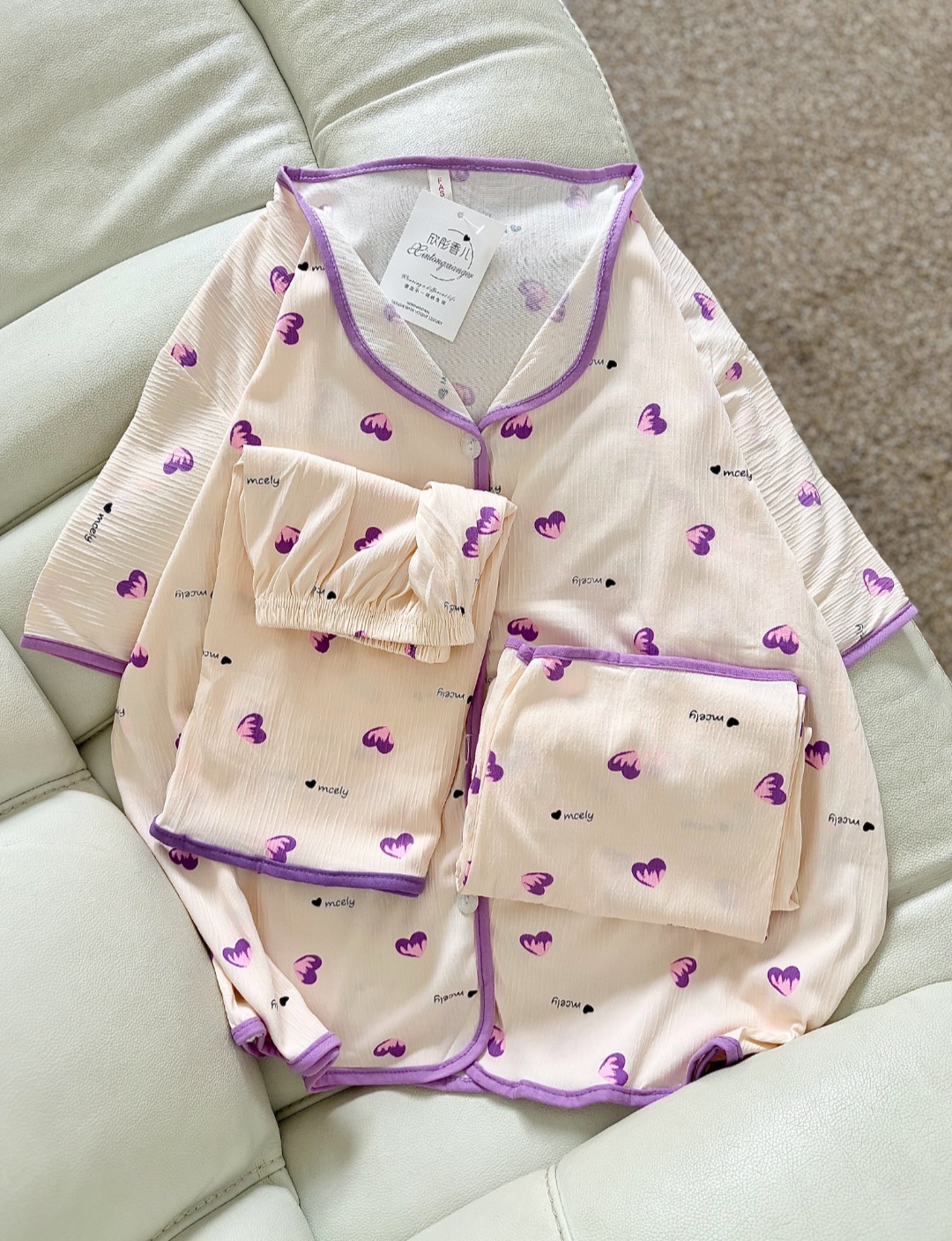 سه‌تیکه کریشه قلب بنفش