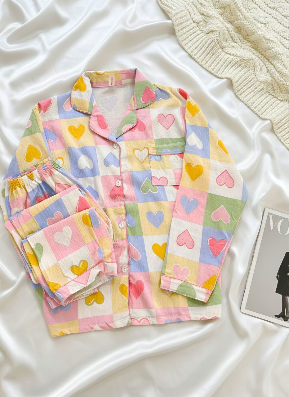 آستین بلند قلب رنگی