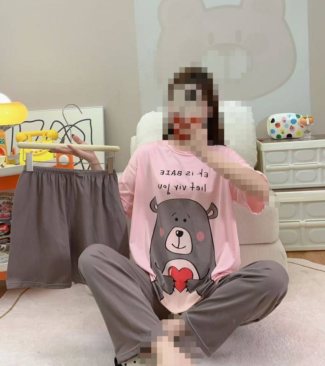 سه تیکه خرس لانگ صورتی