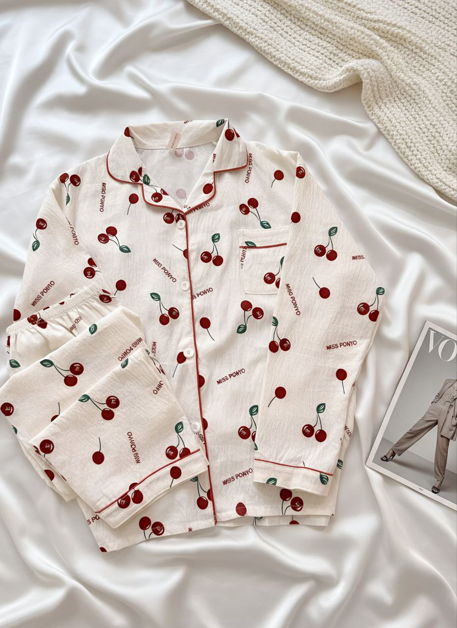 آستین بلند آلبالو سفید