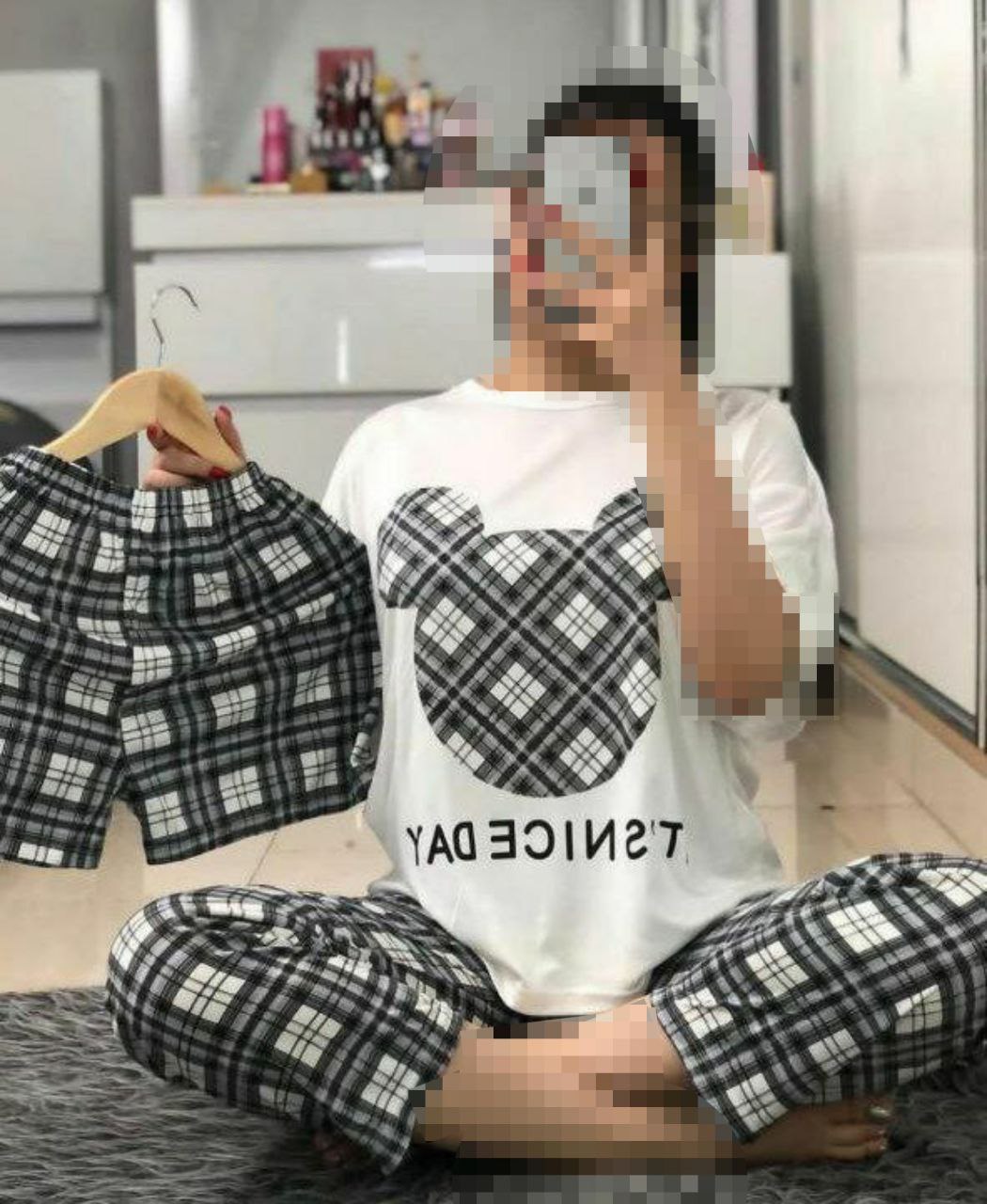 ست سه تیکه میکی چهارخونه