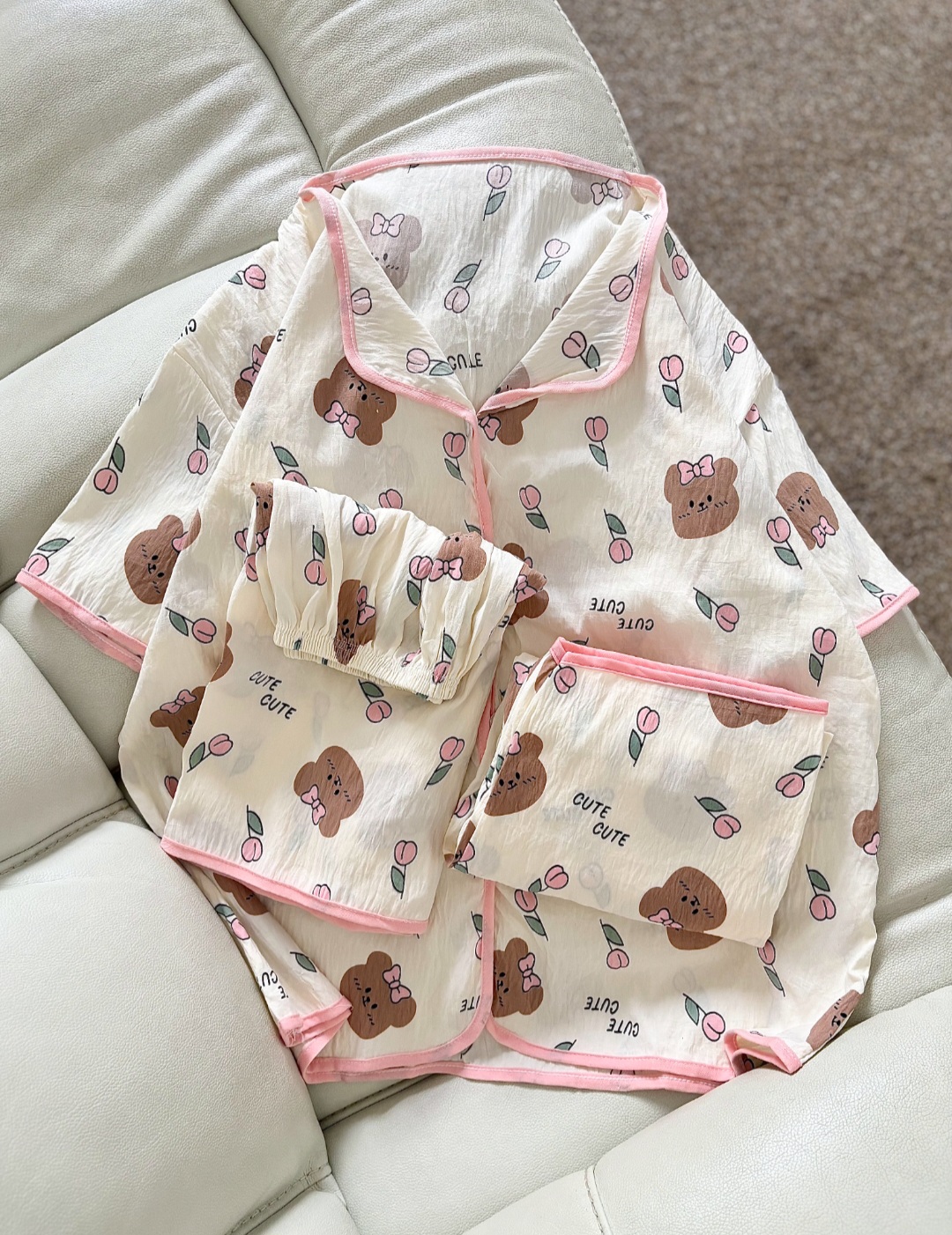 سه‌تیکه کریشه تدی گلدار