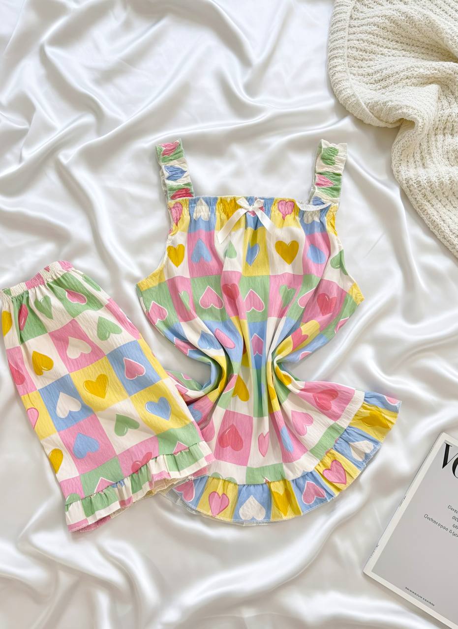 تاپ شرتک قلب رنگی رنگی