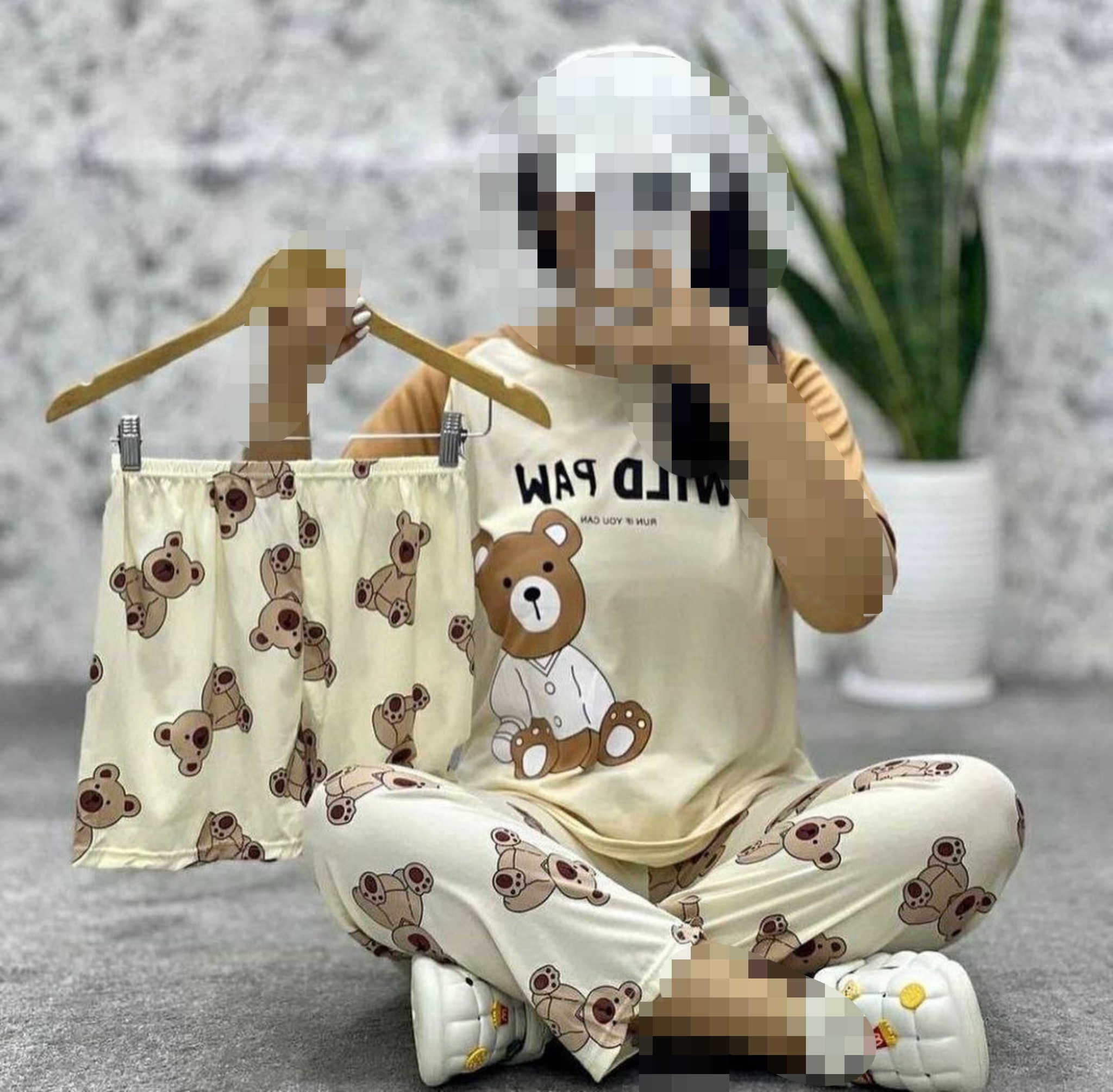 ست سه تیکه خرس کرم پاو