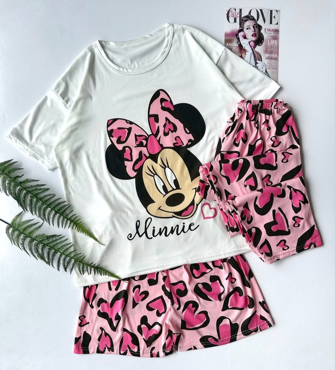 ست سه تیکه میکی‌ صورتی قلبی