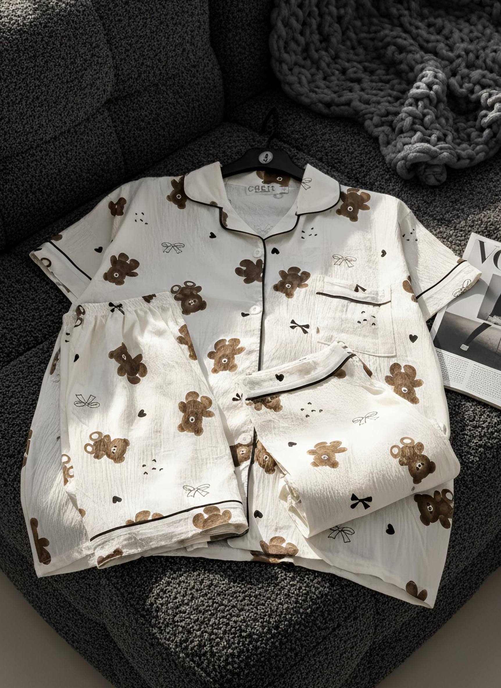 آستین کوتاه تدی قهوه‌ای