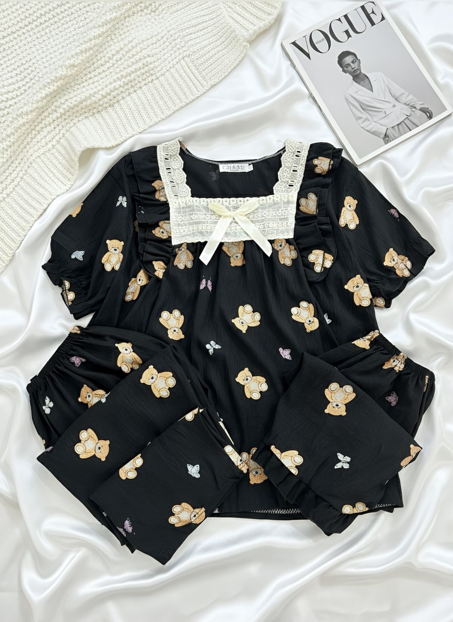 یقه گیپوری تدی مشکی