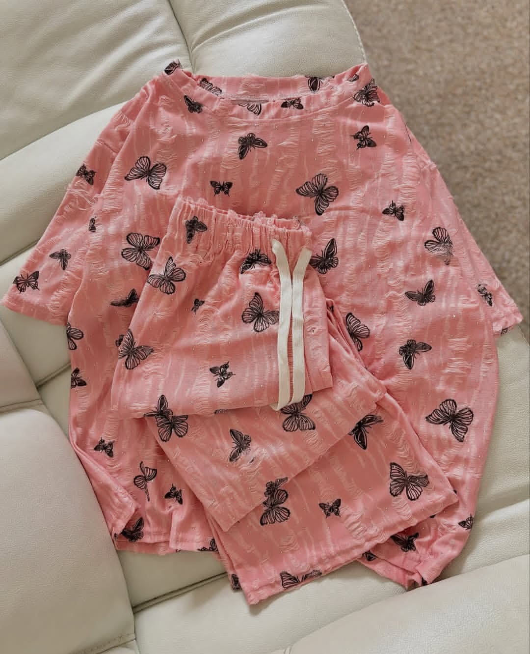 دوتیکه نگین دار پروانه ای صورتی